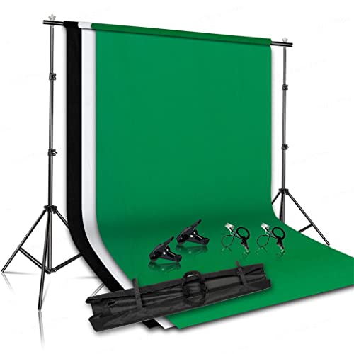 2.6 * 3m Photography Background Stand Kit with Adjustable Stand Support System Backdrops for Photo Green Screen e