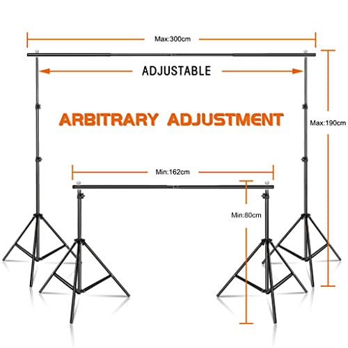 2.6 * 3m Photography Background Stand Kit with Adjustable Stand Support System Backdrops for Photo Green Screen e