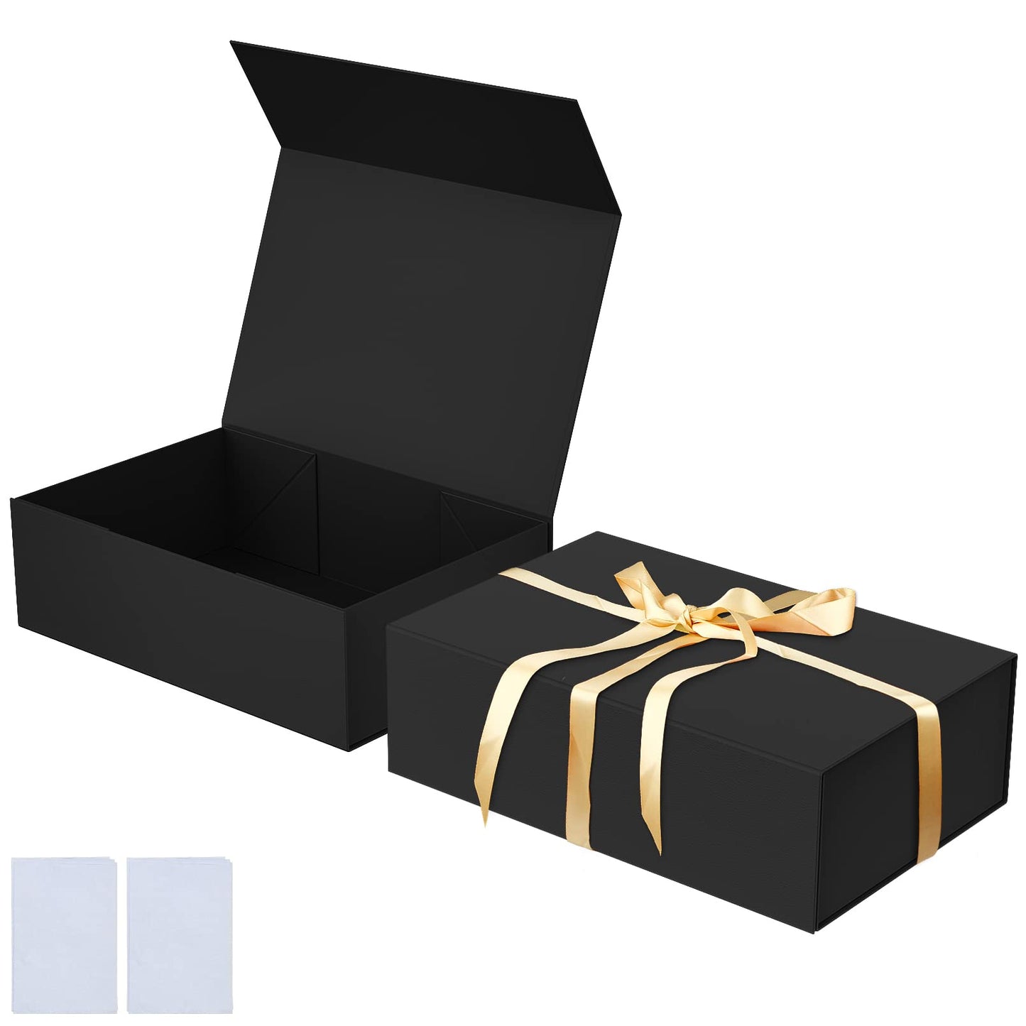 Luxury Large Gift Box 13.8"x9"x4.3" Storage Box Ribbon Magnetic Closure for Luxury Packaging Box for Mother's Day, Birthdays, Bridal Gifts,Weddings